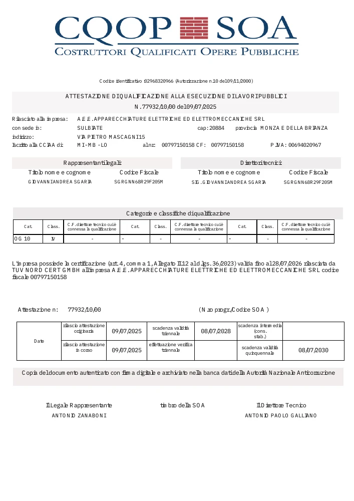 Anteprima ATTESTAZIONE SOA